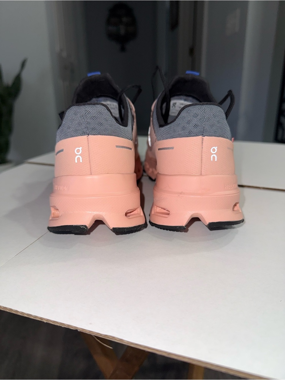 On Running Women's Trail Runners in Pink with Black Accents - Picture 4 of 6